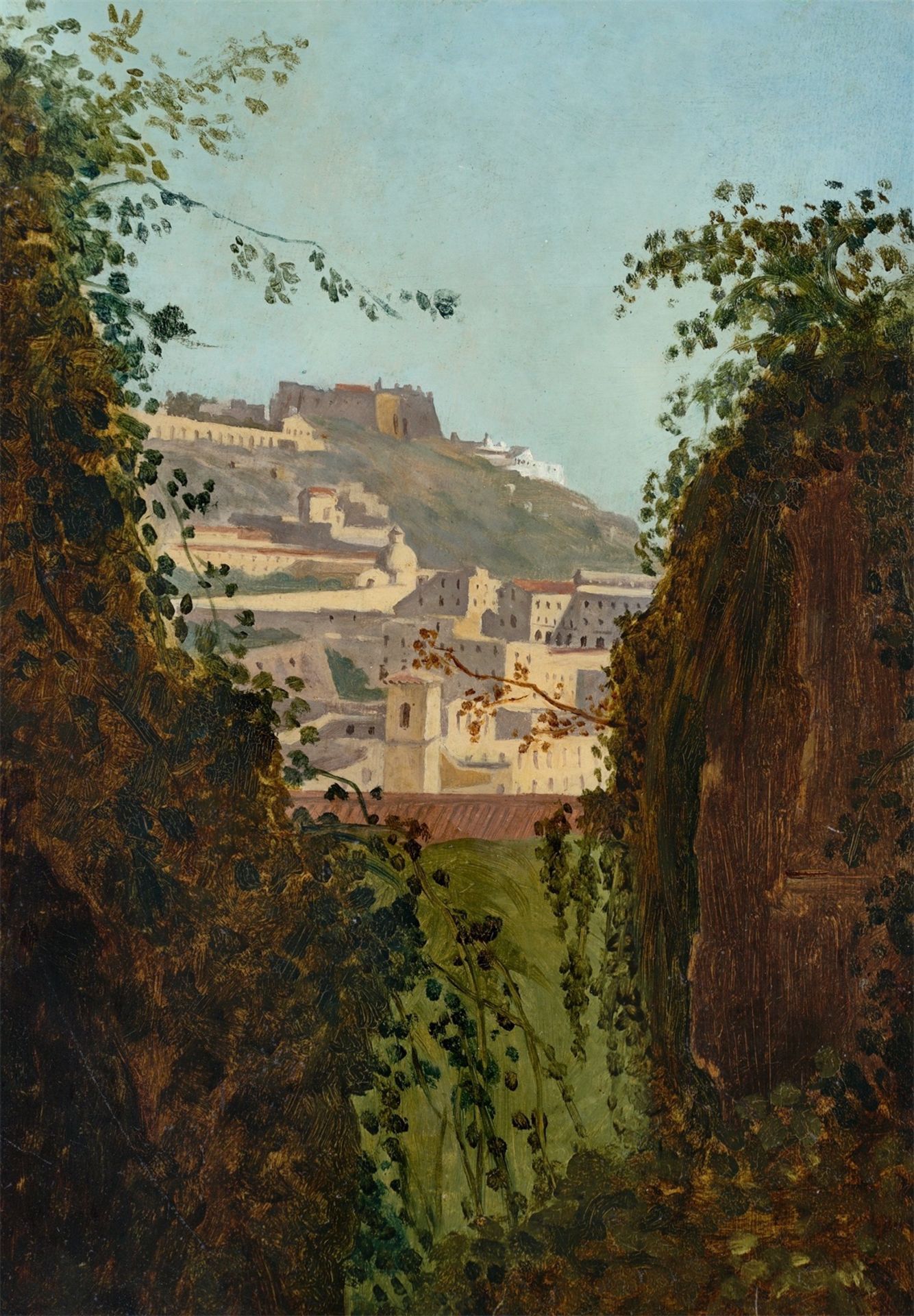 Franz Ludwig Catel. „Blick vom Grab des Vergil auf den Vomero-Hügel mit Castel Sant'Elm…. Um 1818/19