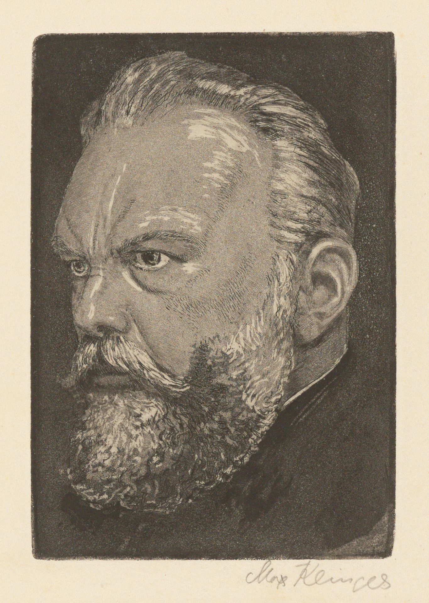 Max Klinger. Weiblicher Kopf / „Bildnis Geheimrat Professor Dr. Lamprecht“. 1915 - Bild 2 aus 2