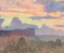 Osmar Schindler. Cloud study (sunset). Circa 1900