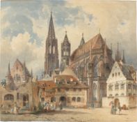 Friedrich Eibner. View of Freiburg Cathedral. 1852