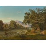 Louis Gurlitt. Landschaft mit Jäger. 1854