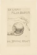 Max Klinger. Six ex libris: ”Ex Libris Felix Becker” / ”Exlibris Max Klinger” / ”Ex Libr…. 1896-1918
