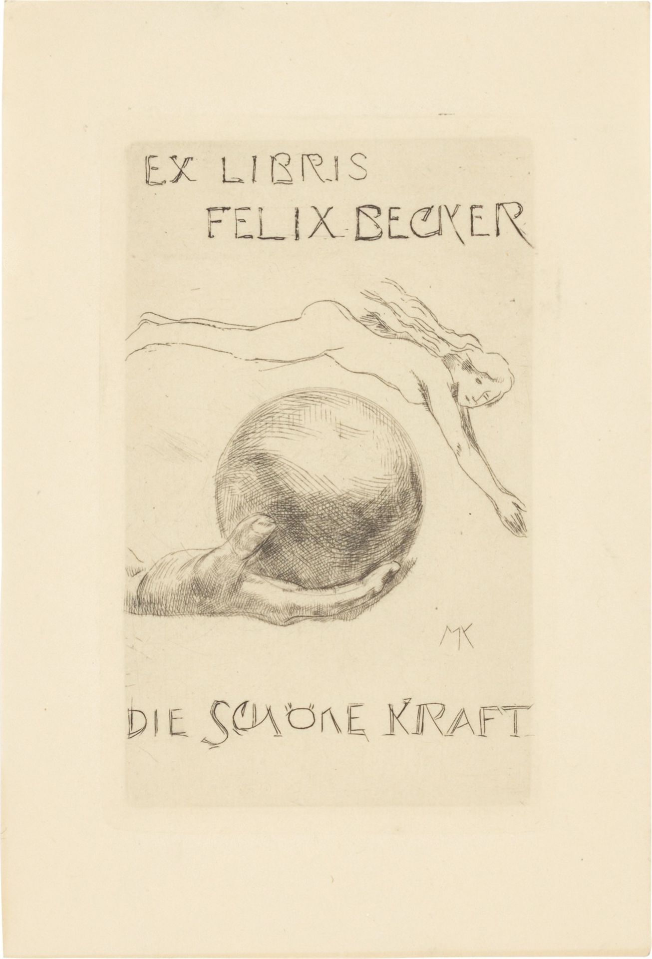 Max Klinger. Sechs Exlibris: „Ex Libris Felix Becker“ / „Exlibris Max Klinger“ / „Ex Lib…. 1896-1918