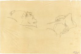 Max Klinger. Max Reger on the death bed. 1916