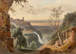 French, circa 1830. View of Tivoli.