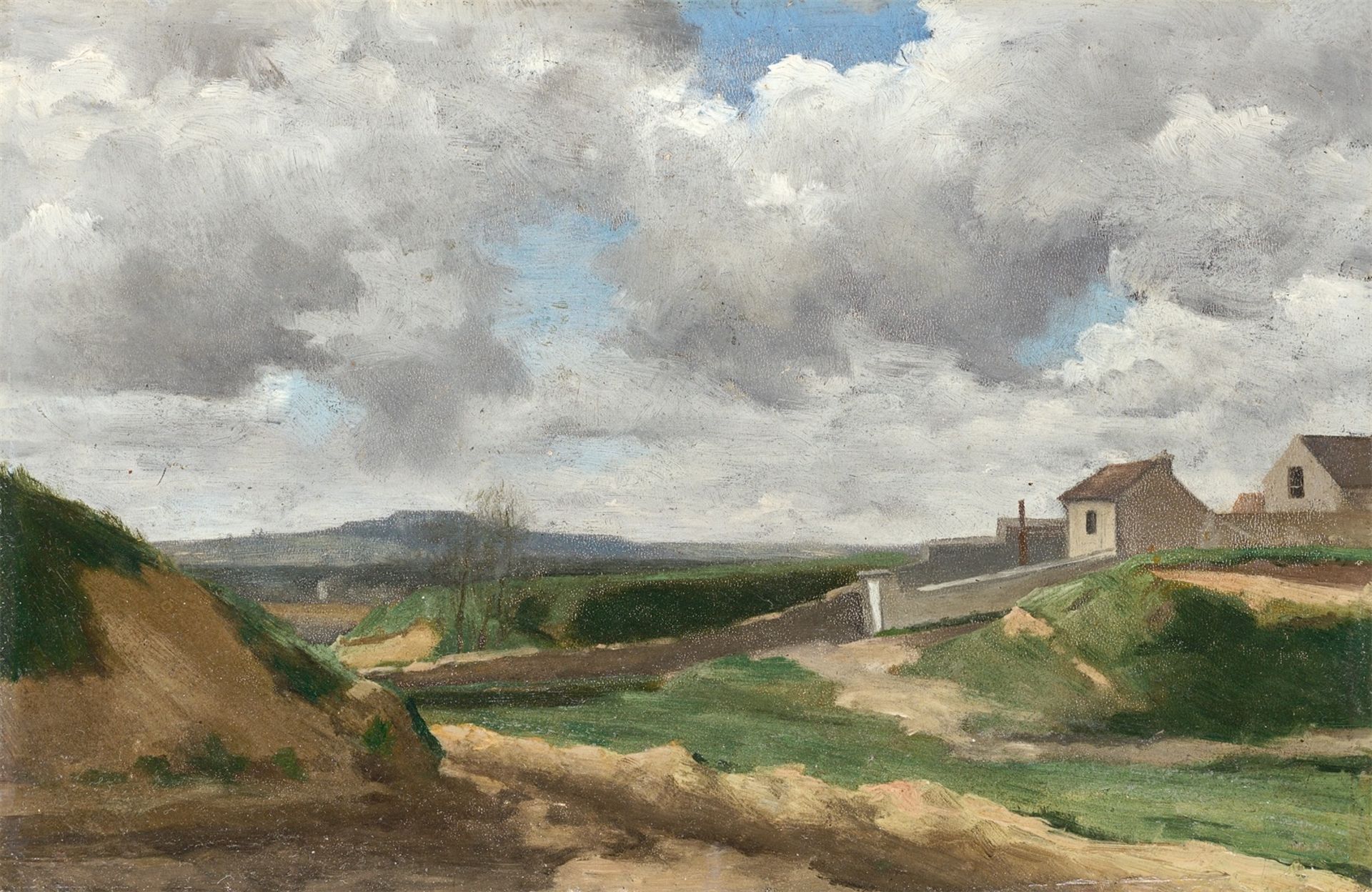 French, circa 1860. French landscape.