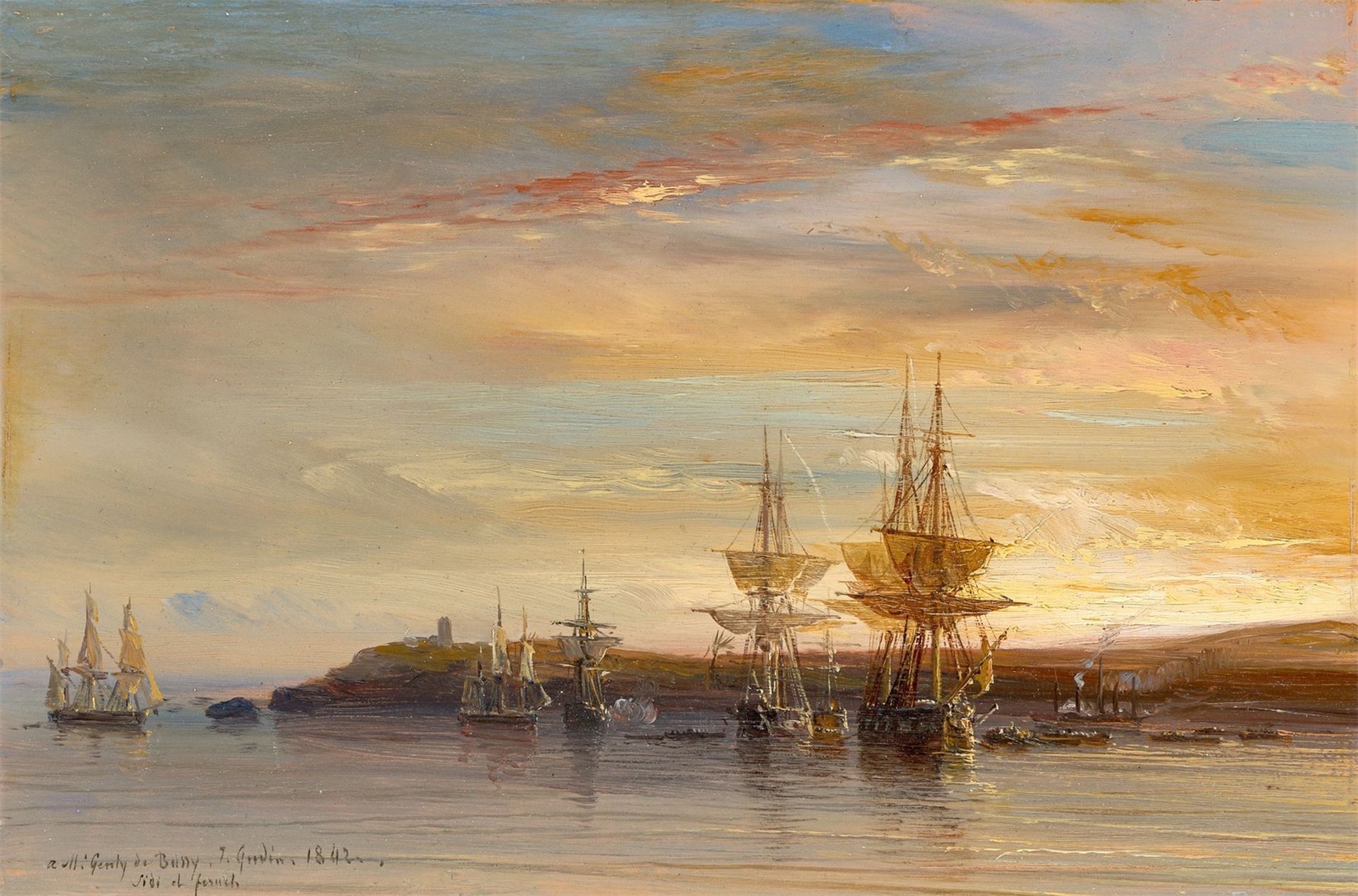 Théodore Gudin. Der Hafen von Sidi El Feruch (Algerien). 1842