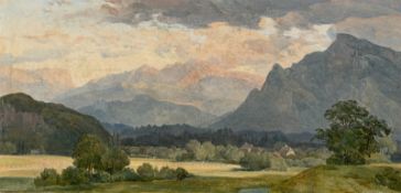 August Heinrich (?). View of the Tennengebirge mountains near Salzburg. Circa 1821