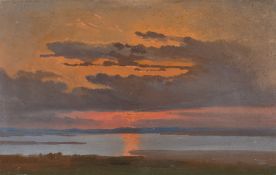 Johann Heinrich Schilbach. Sunset over the sea.