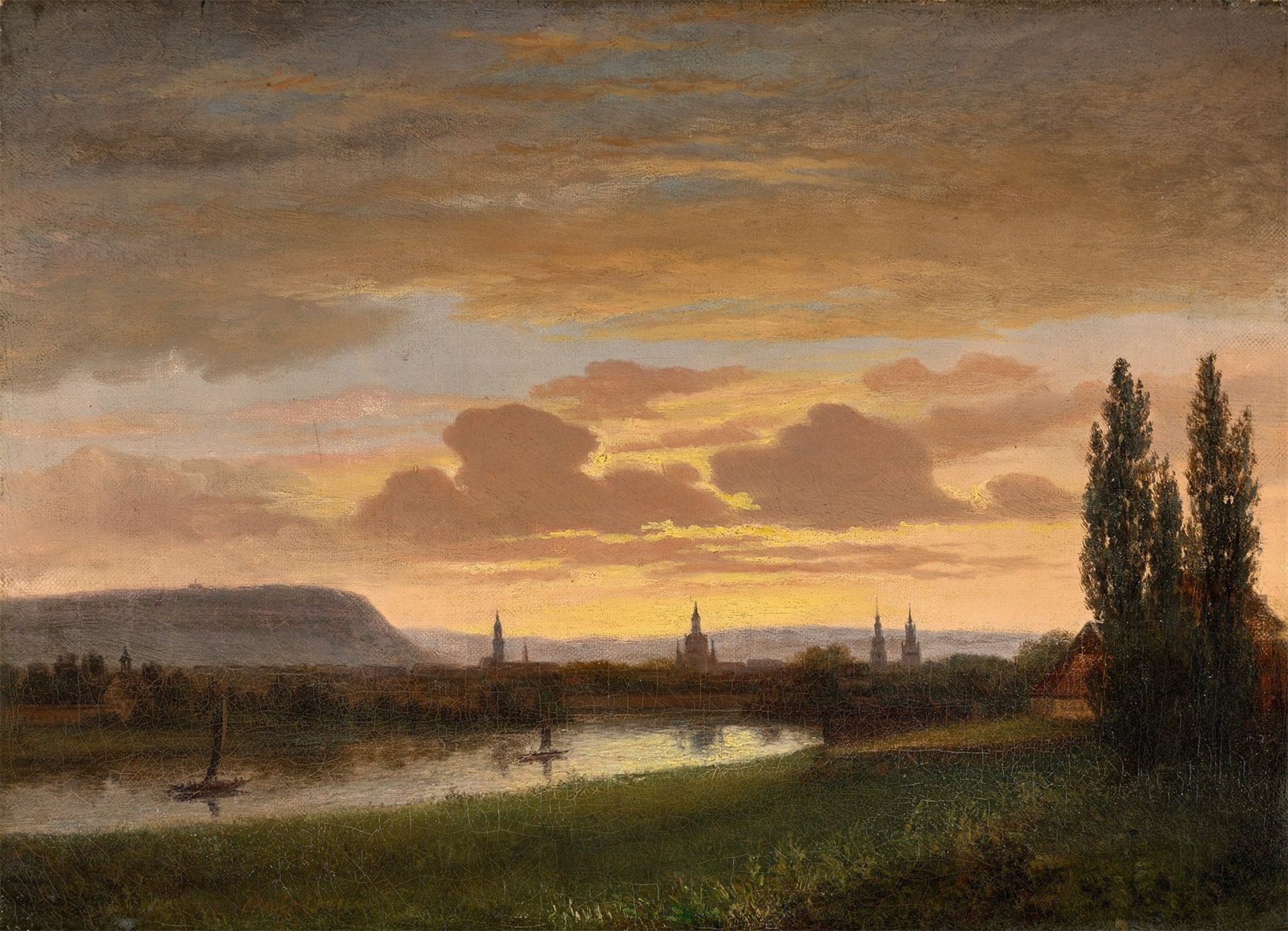 Niels Ågård Lytzen. Dresden am späten Nachmittag. Um 1847/1860