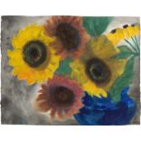 Emil Nolde. Sonnenblumen in blauer Vase.