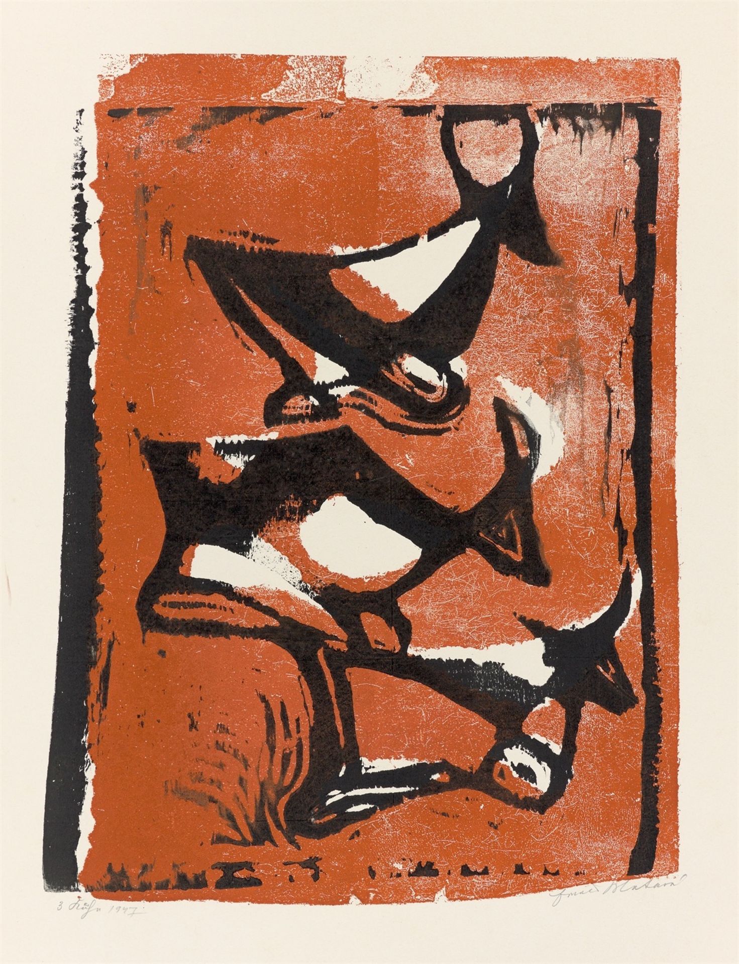 Ewald Mataré. „Drei Kühe (übereinander)“. 1947