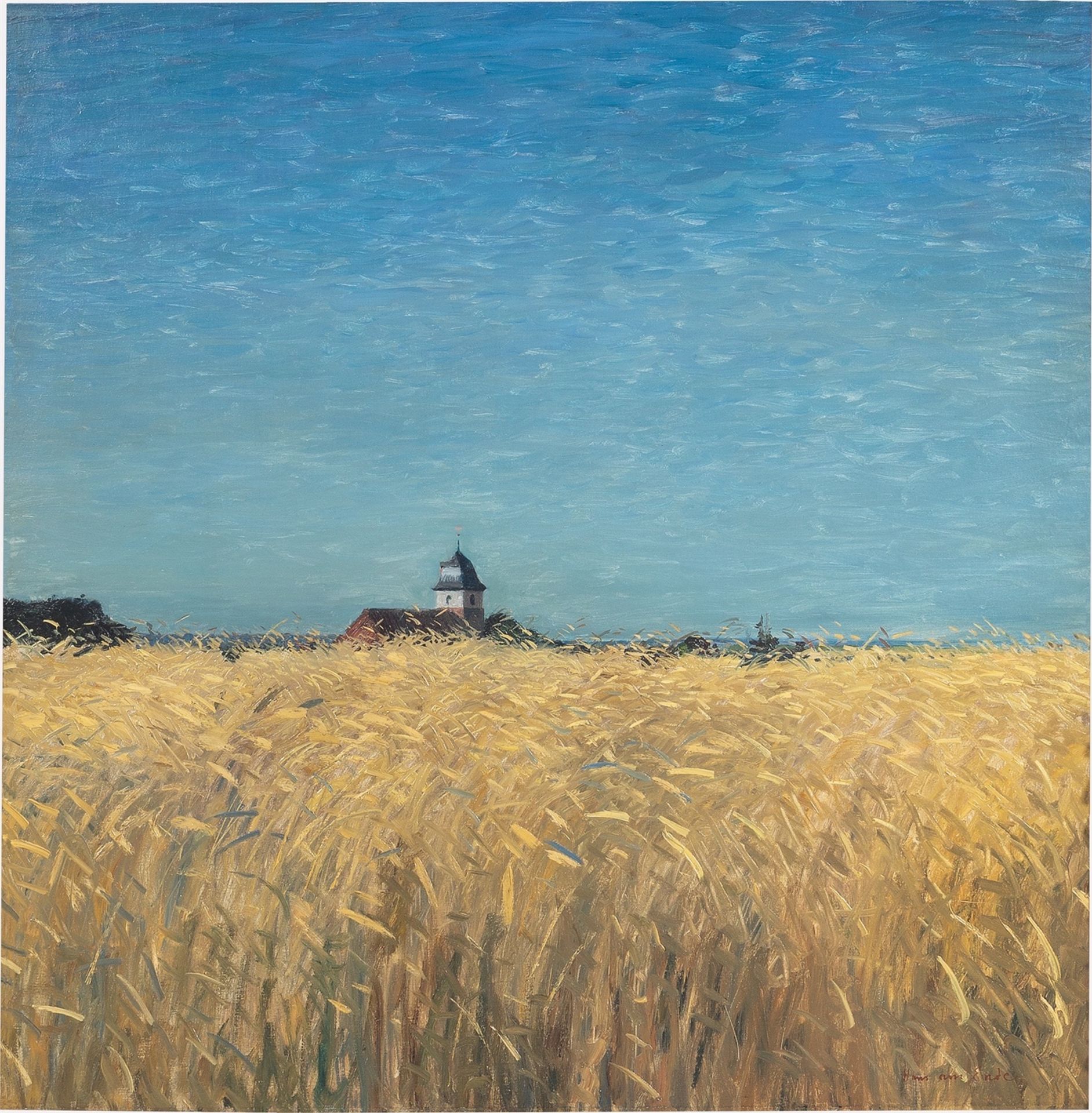 Hans am Ende. ”Kornfeld im Hochsommer” (Worpswede). 1897