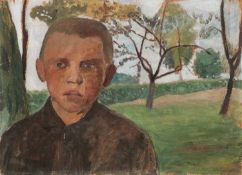 Paula Modersohn-Becker. ”Brustbild eines Jungen vor Apfelbäumen”. 1901