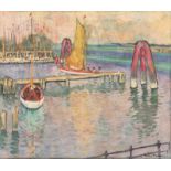 Johann Walter-Kurau. Hafen mit Segelbooten. Um 1913/14