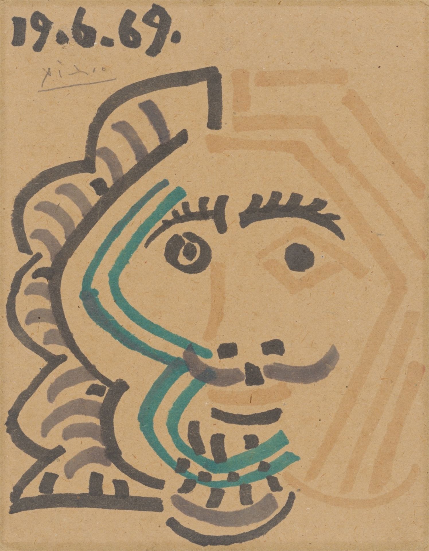 Pablo Picasso. „Tête d'homme“. 1969