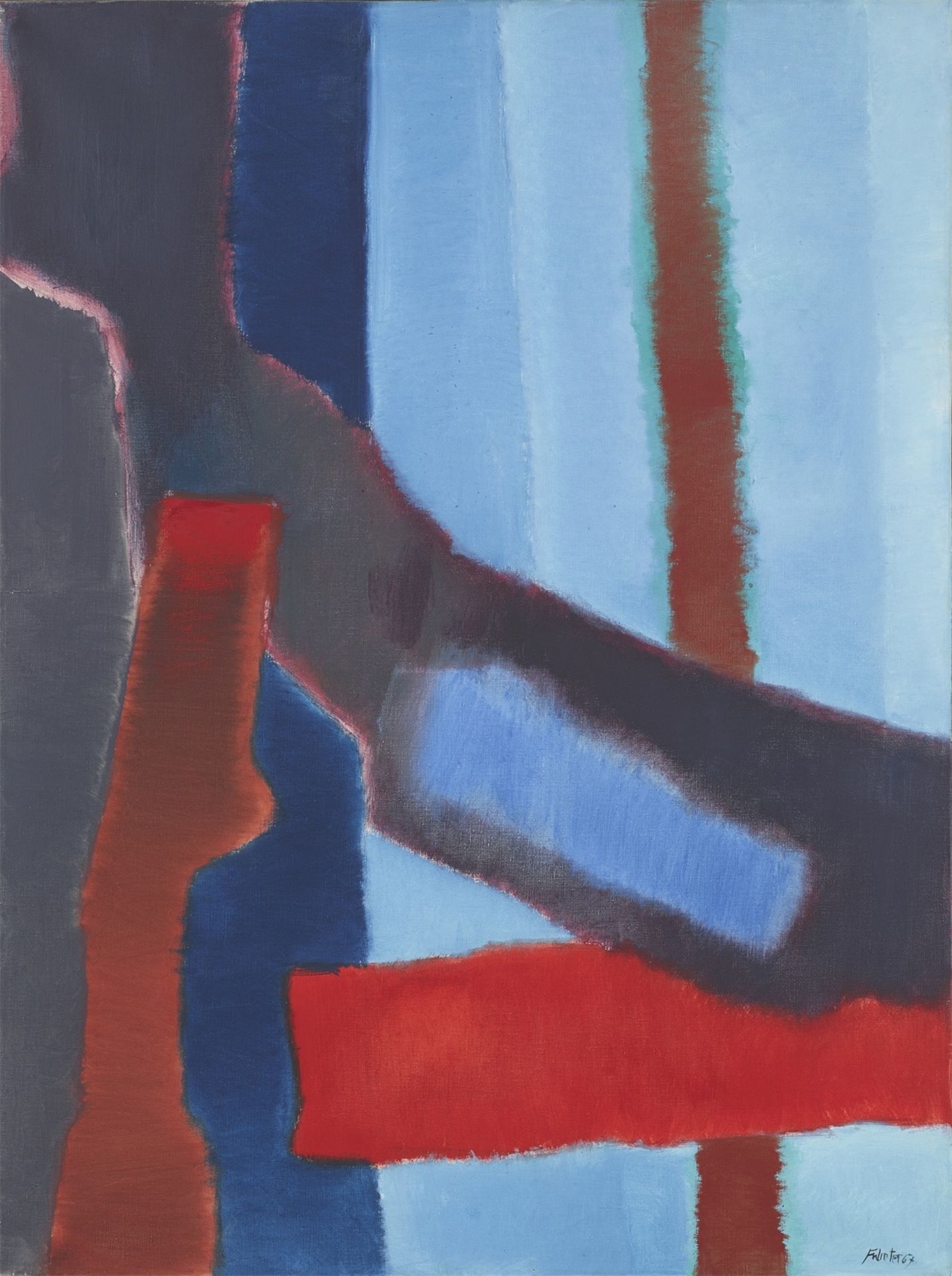 Fritz Winter. „Rot vor Blau“. 1967