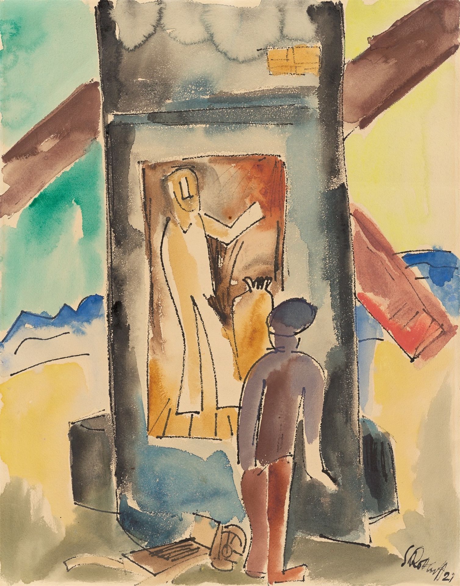 Karl Schmidt-Rottluff. „An der Windmühle“ (Jershöft). 1921