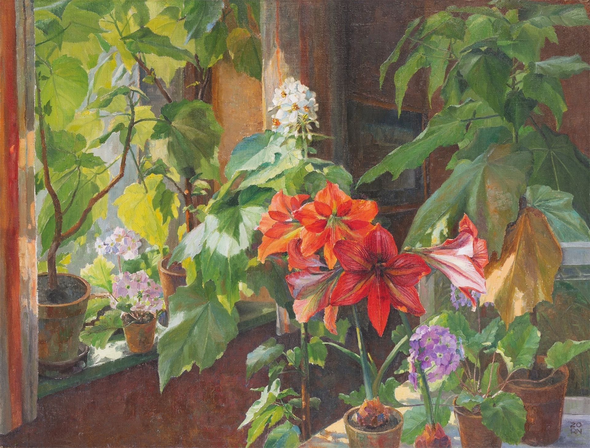 Karl Zorn. „Sonne im Blumenfenster“. Vor 1938