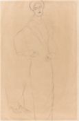 Gustav Klimt. ”Bildnis Paula Zuckerkandl (Stehend nach rechts, Wiederholung der Beine)”. 1911