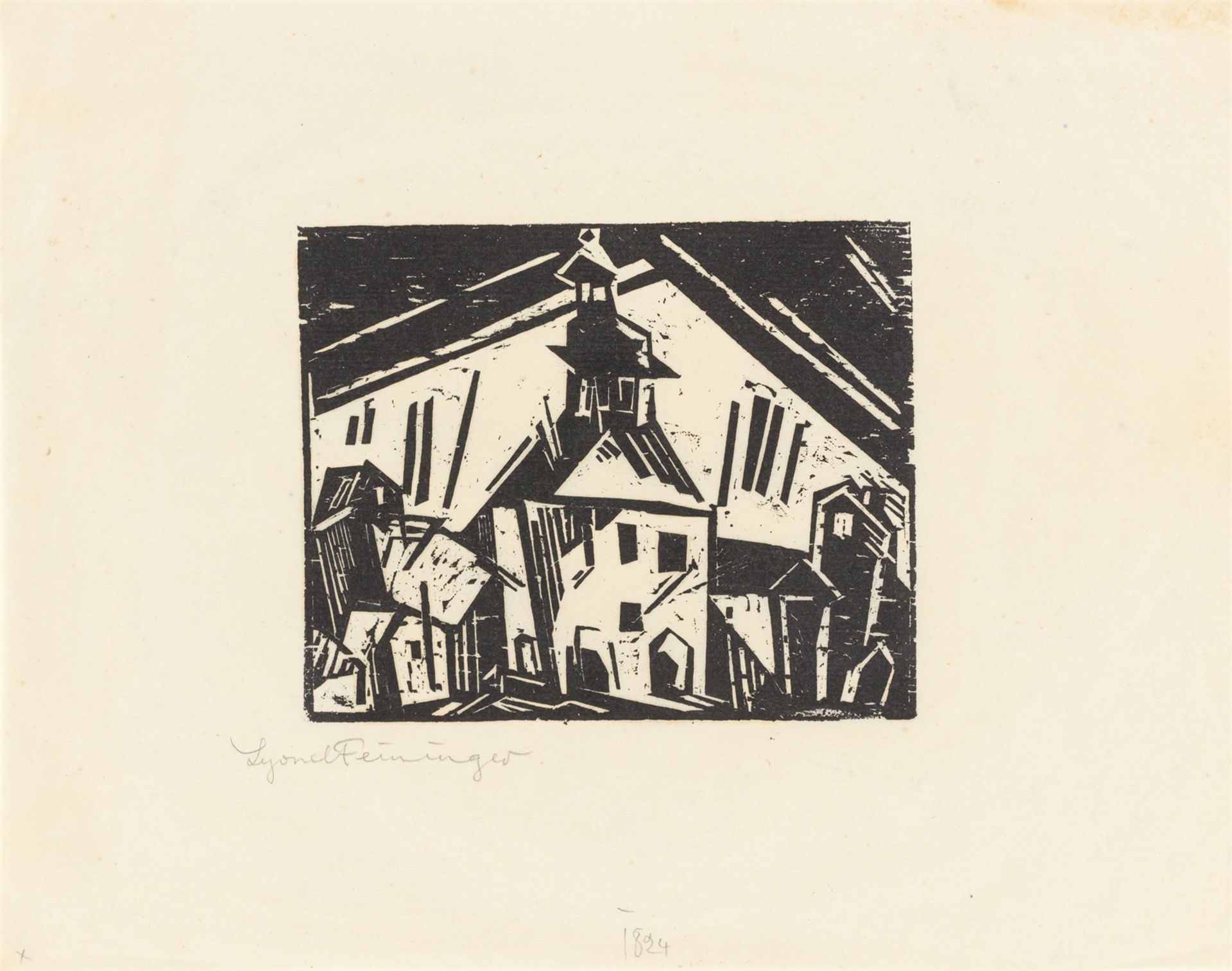 Lyonel Feininger. „Rathaus von Zottelstedt“. 1918