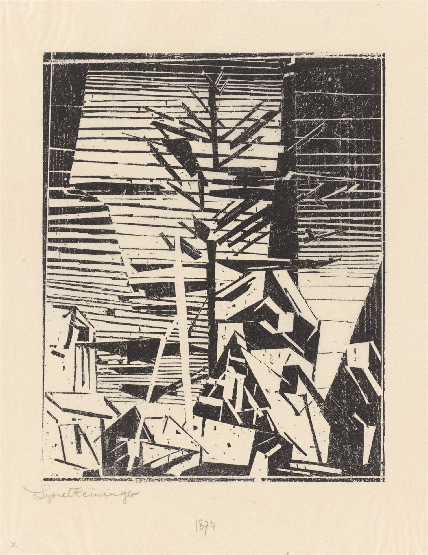 Lyonel Feininger. „Gelmeroda (mit Tanne)“. 1918