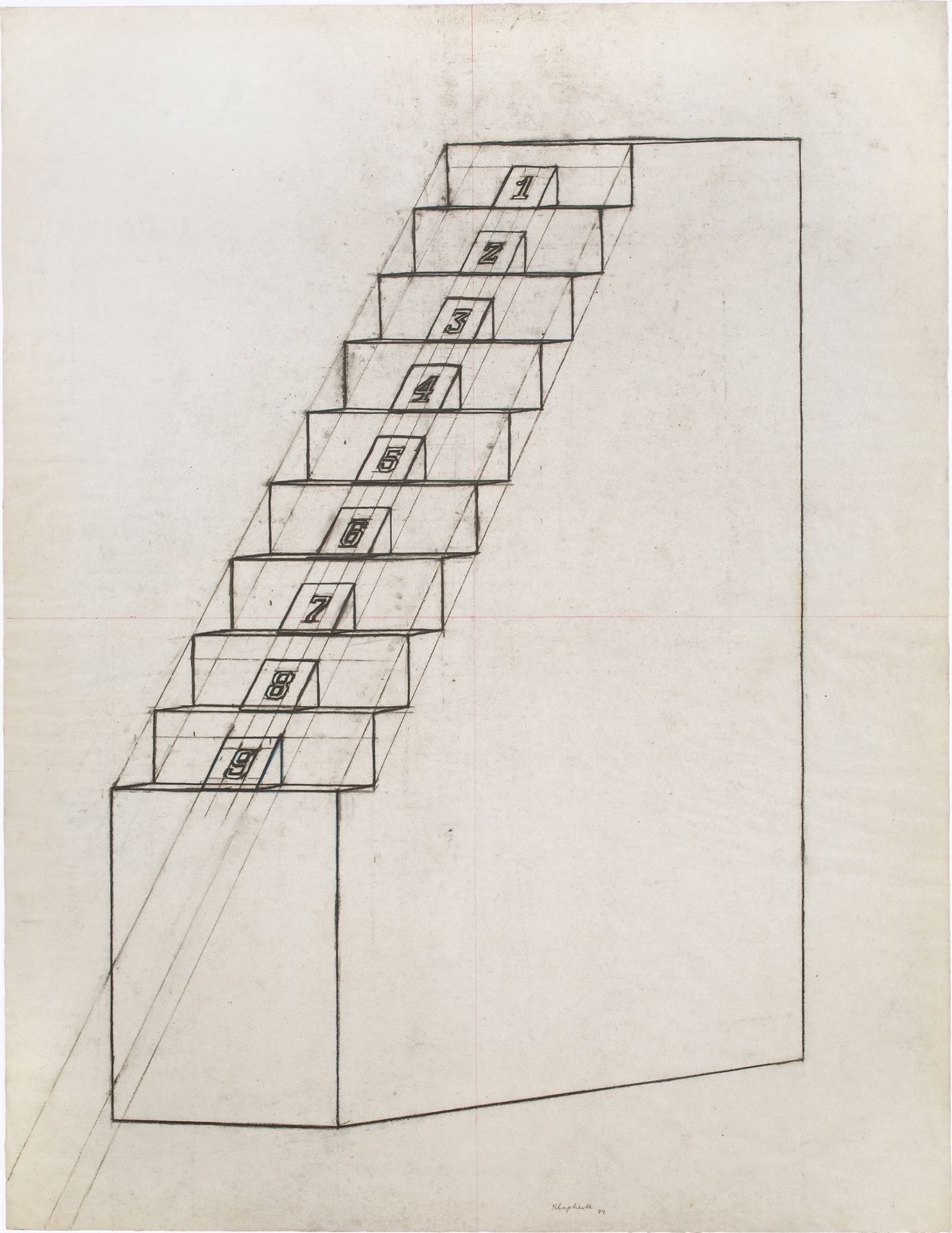 Konrad Klapheck. Preliminary drawing for ”Läuterung”. 1974