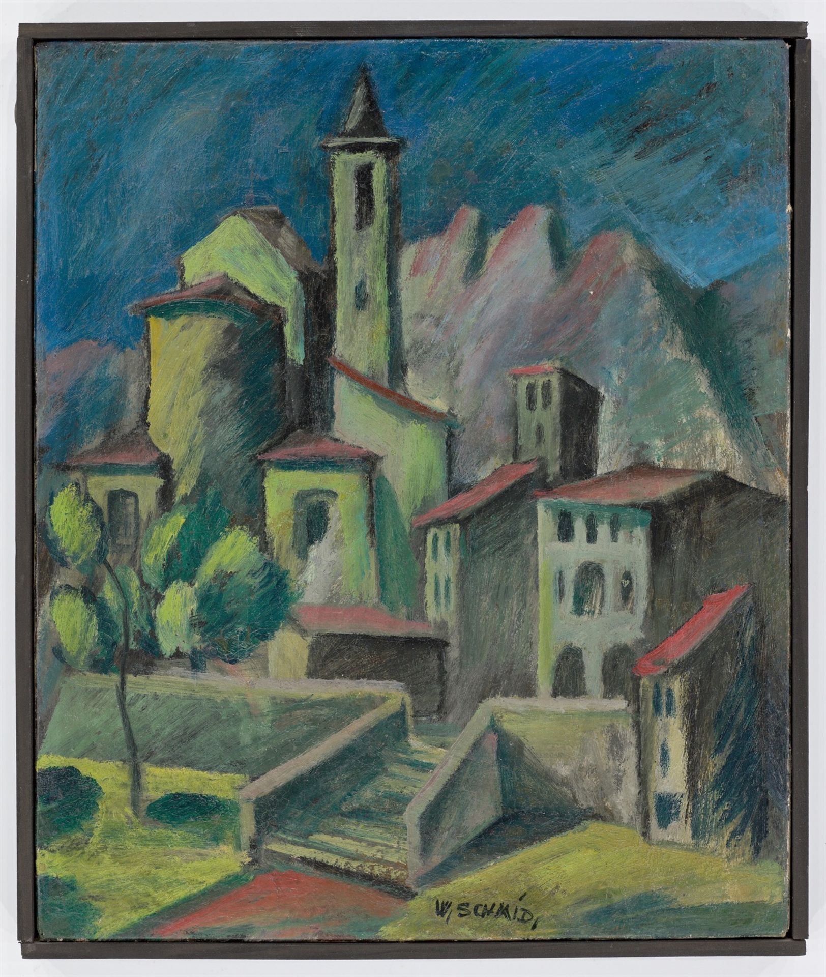 Wilhelm Schmid. ”Italienische Kirche”. Circa 1918/20 - Image 2 of 4