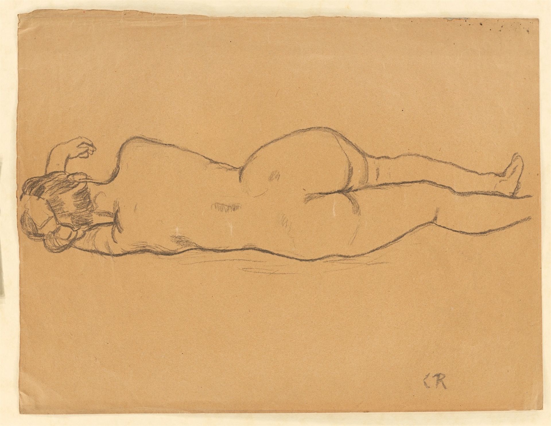 Christian Rohlfs. Lying female nude from the back. Circa 1908/12 - Image 2 of 3