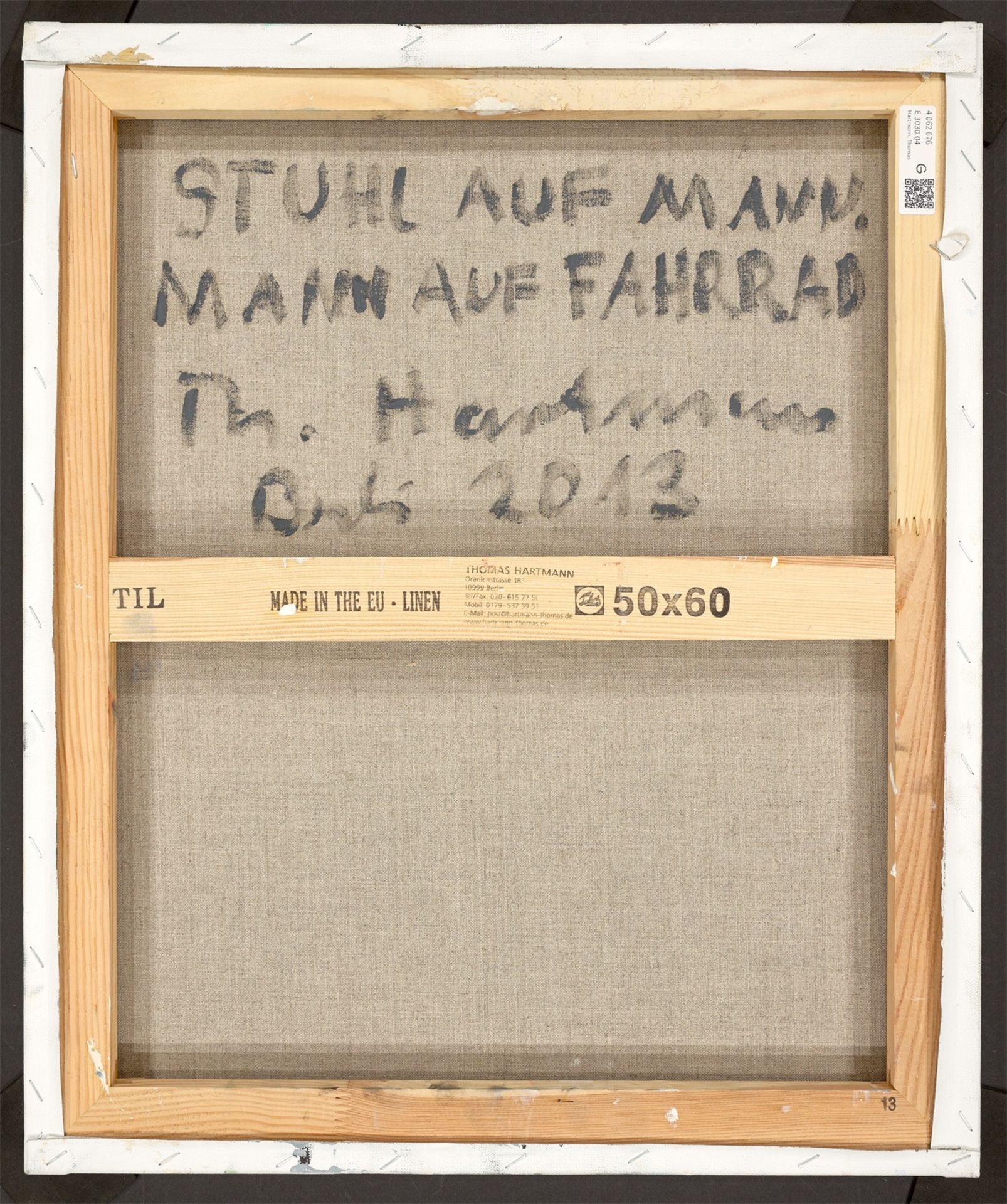 Thomas Hartmann. ”STUHL AUF MANN. MANN AUF FAHRRAD”. 2013 - Image 3 of 4