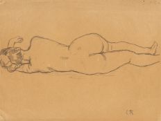 Christian Rohlfs. Liegender weiblicher Rückenakt. Um 1908/12