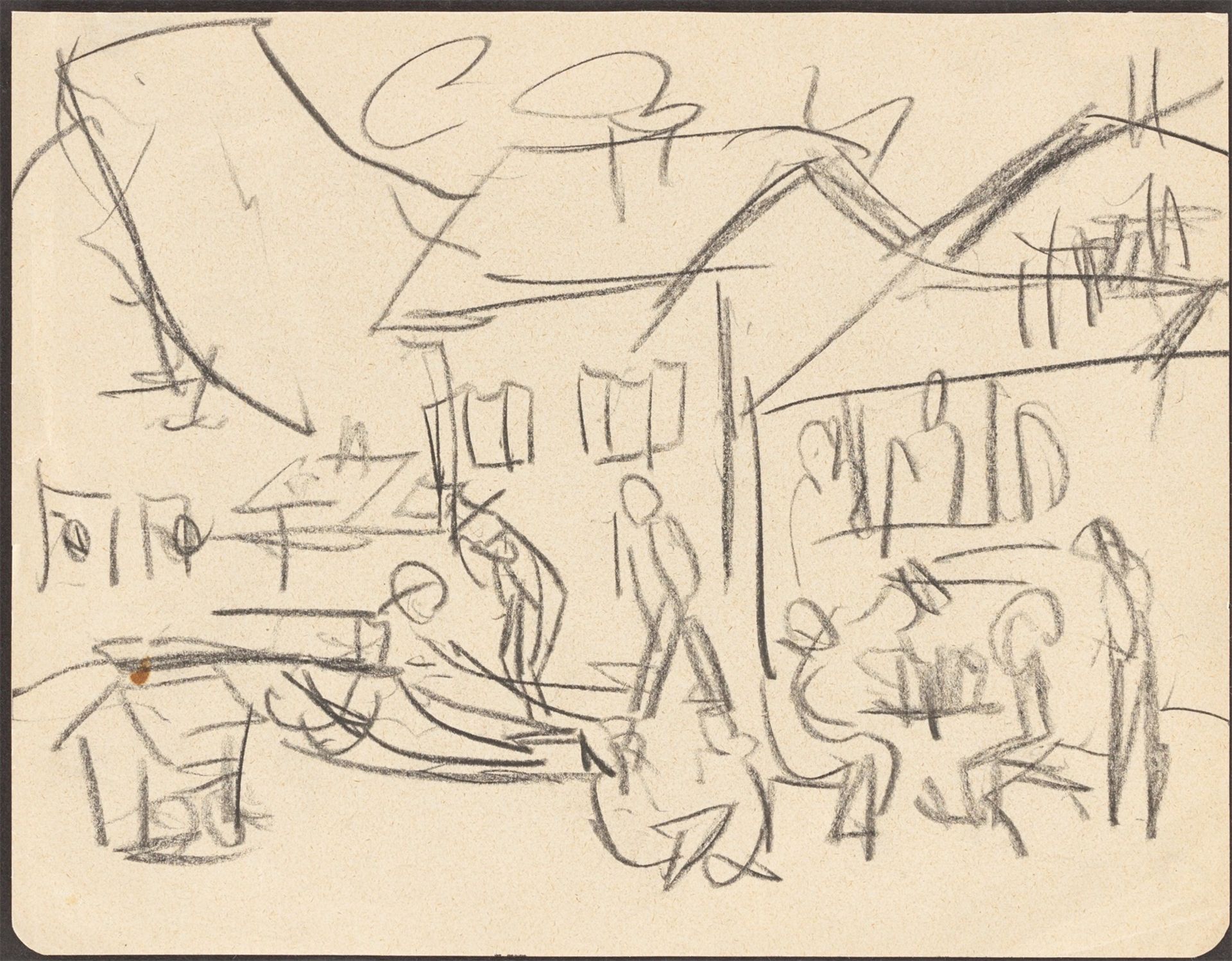 Ernst Ludwig Kirchner. Bauern auf dem Dorfplatz. Um 1923/24 - Bild 2 aus 4