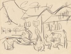 Ernst Ludwig Kirchner. Peasants on the village square. Circa 1923/24