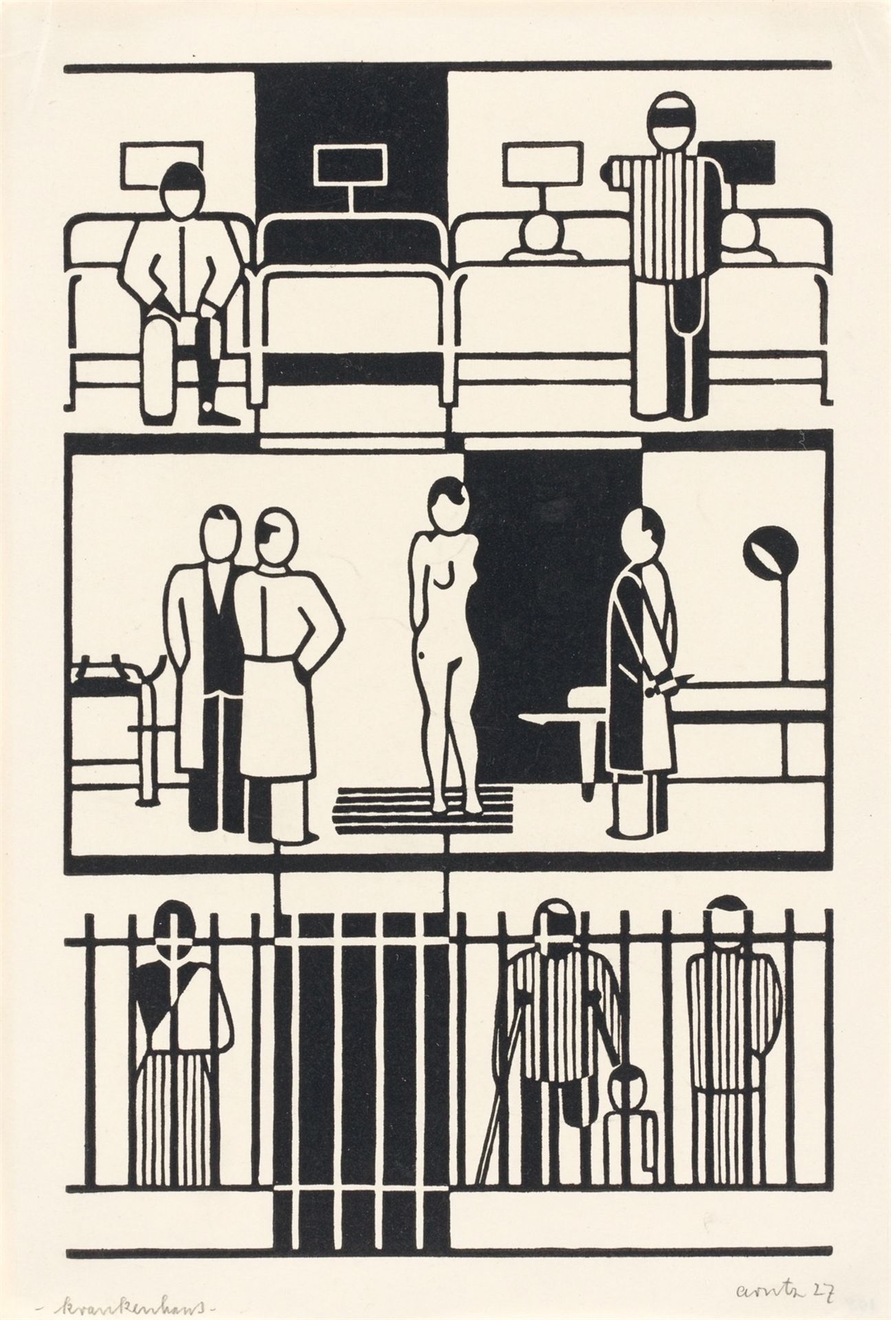 Gerd Arntz. "Krankenhaus". 1927