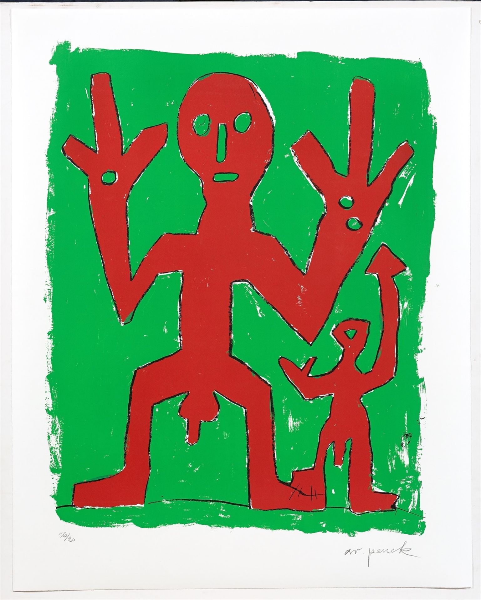 A.R. Penck. „O.T. Peace“. Um 1995 - Bild 2 aus 3