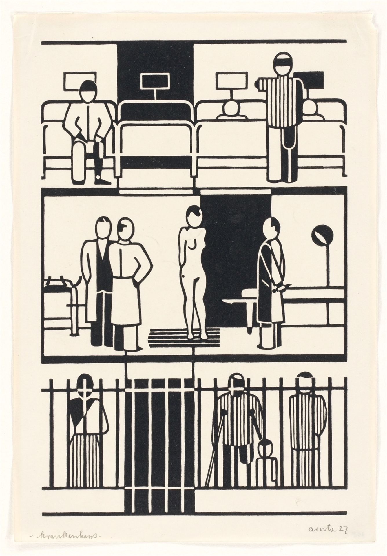 Gerd Arntz. "Krankenhaus". 1927 - Bild 2 aus 3