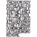 Christopher Wool & Félix Gonzáles-Torres. Ohne Titel (The Show is over). 1993