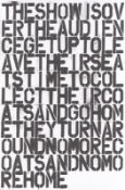 Christopher Wool & Félix Gonzáles-Torres. Ohne Titel (The Show is over). 1993