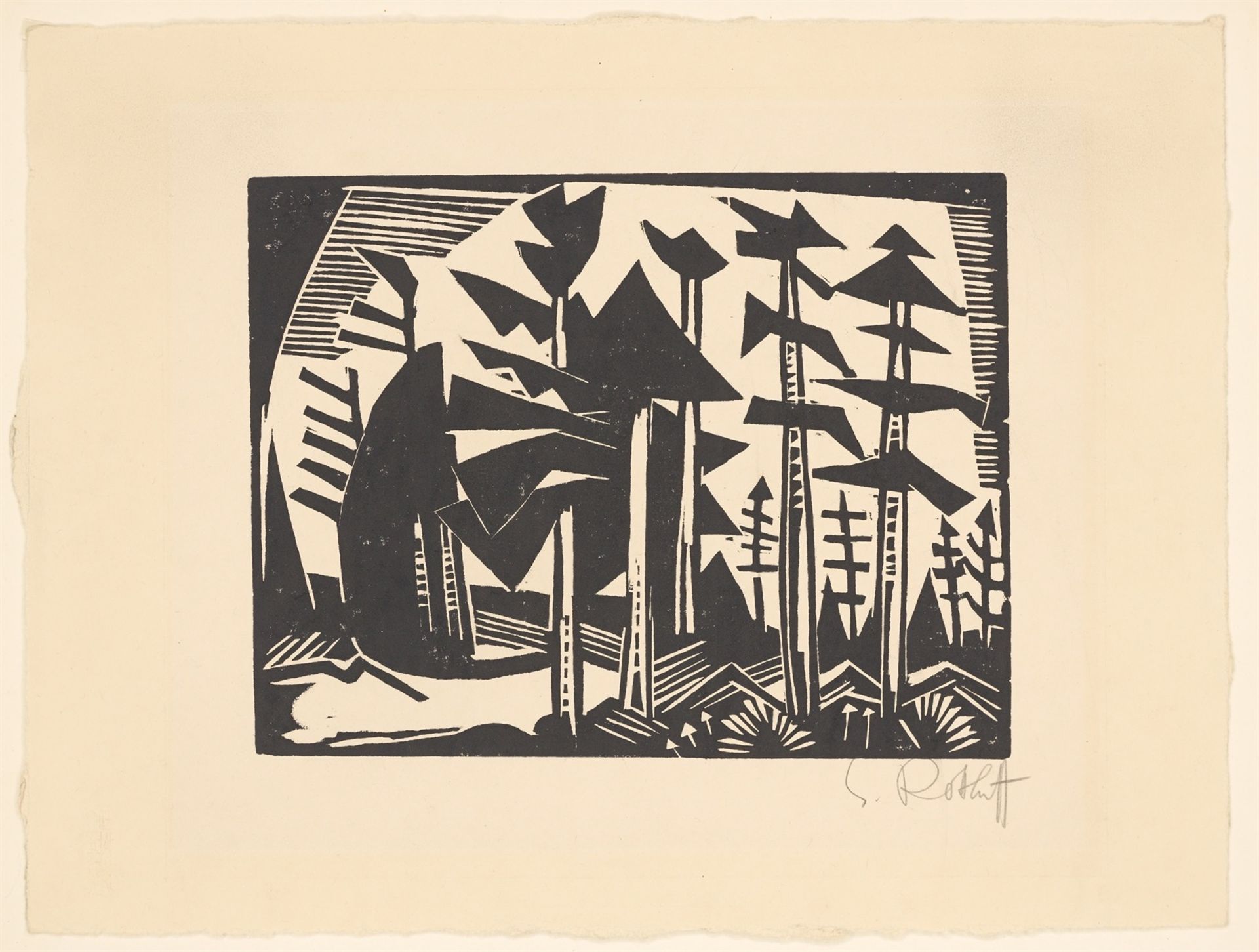 Karl Schmidt-Rottluff. „Russischer Wald“. 1918 - Bild 2 aus 3