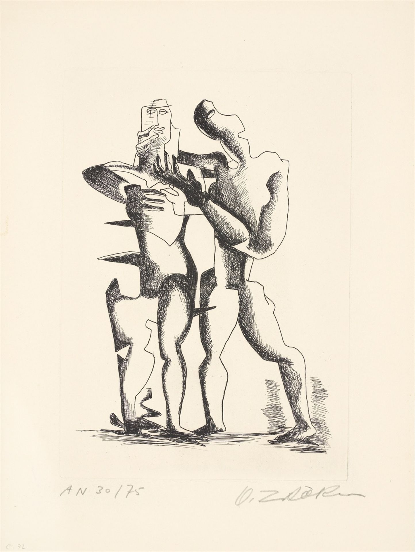Ossip Zadkine. „Hauteurs immaginibles ou l'homme combat“ / „L'infortune“. 1967