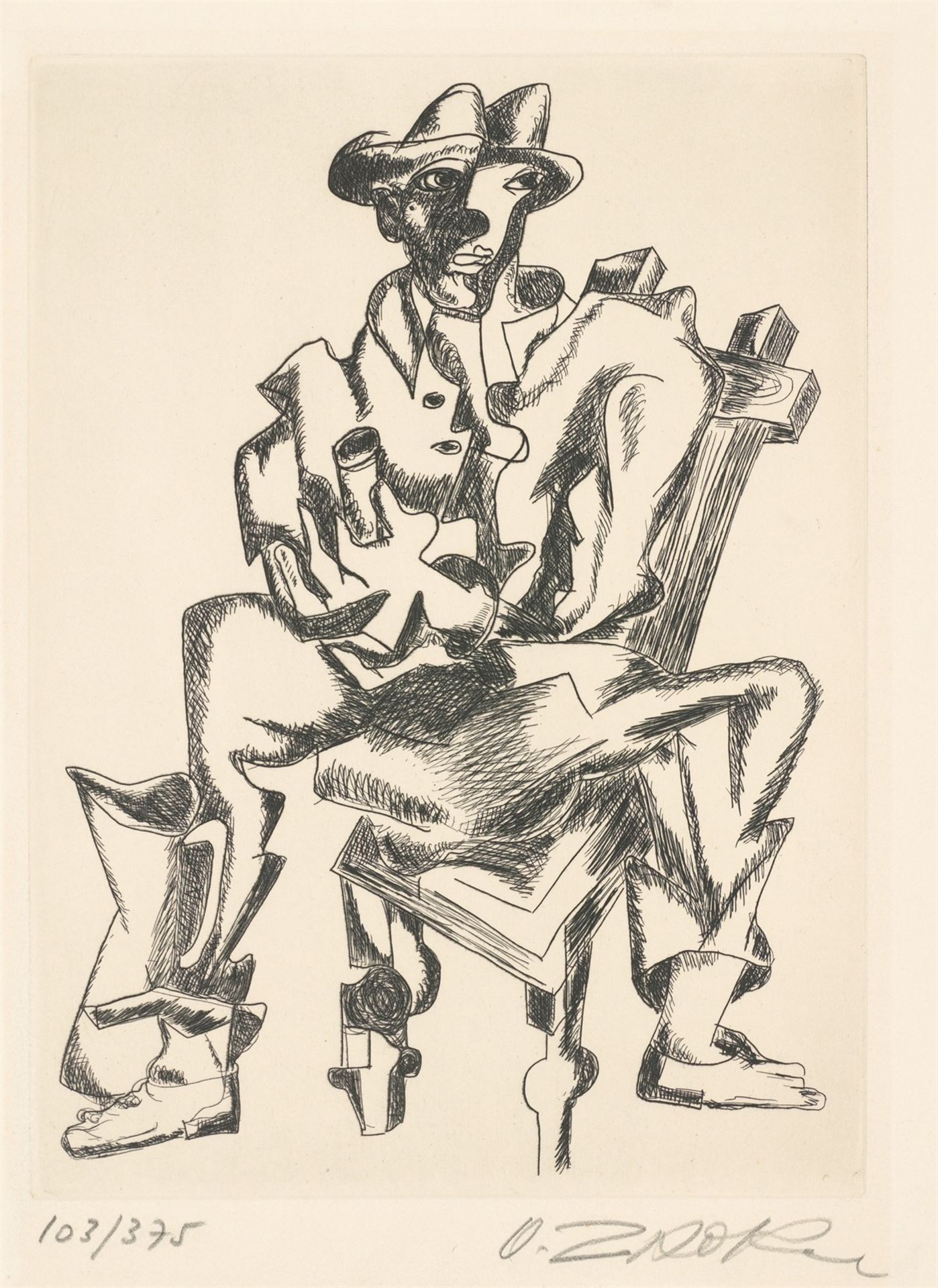 Ossip Zadkine. „Hauteurs immaginibles ou l'homme combat“ / „L'infortune“. 1967 - Bild 4 aus 5