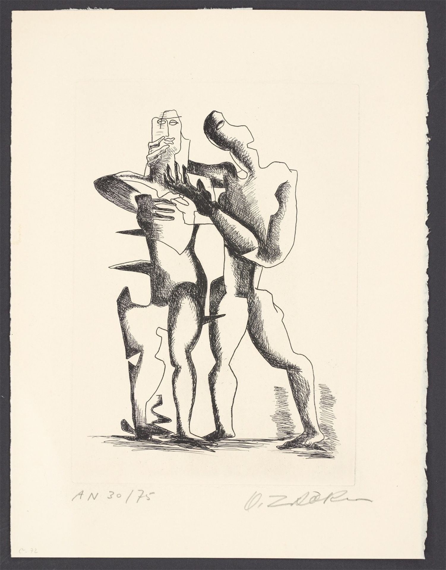 Ossip Zadkine. „Hauteurs immaginibles ou l'homme combat“ / „L'infortune“. 1967 - Bild 2 aus 5