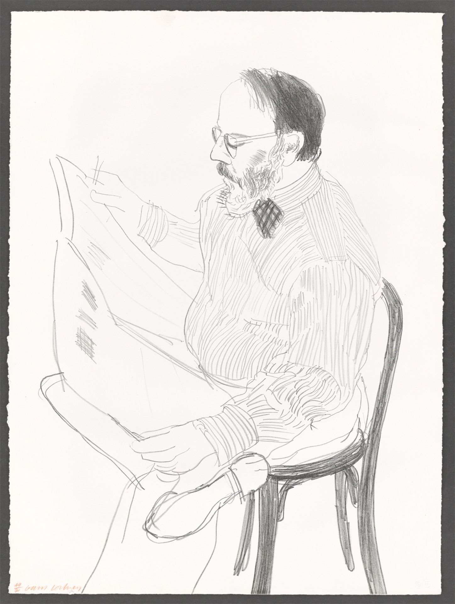 David Hockney. „Henry reading the newspaper“. 1976 - Bild 2 aus 4