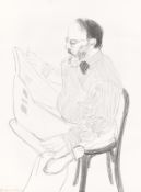 David Hockney. ”Henry reading the newspaper”. 1976