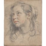 Jan Cossiers. Porträt eines jungen Mädchens mit langem Haar.