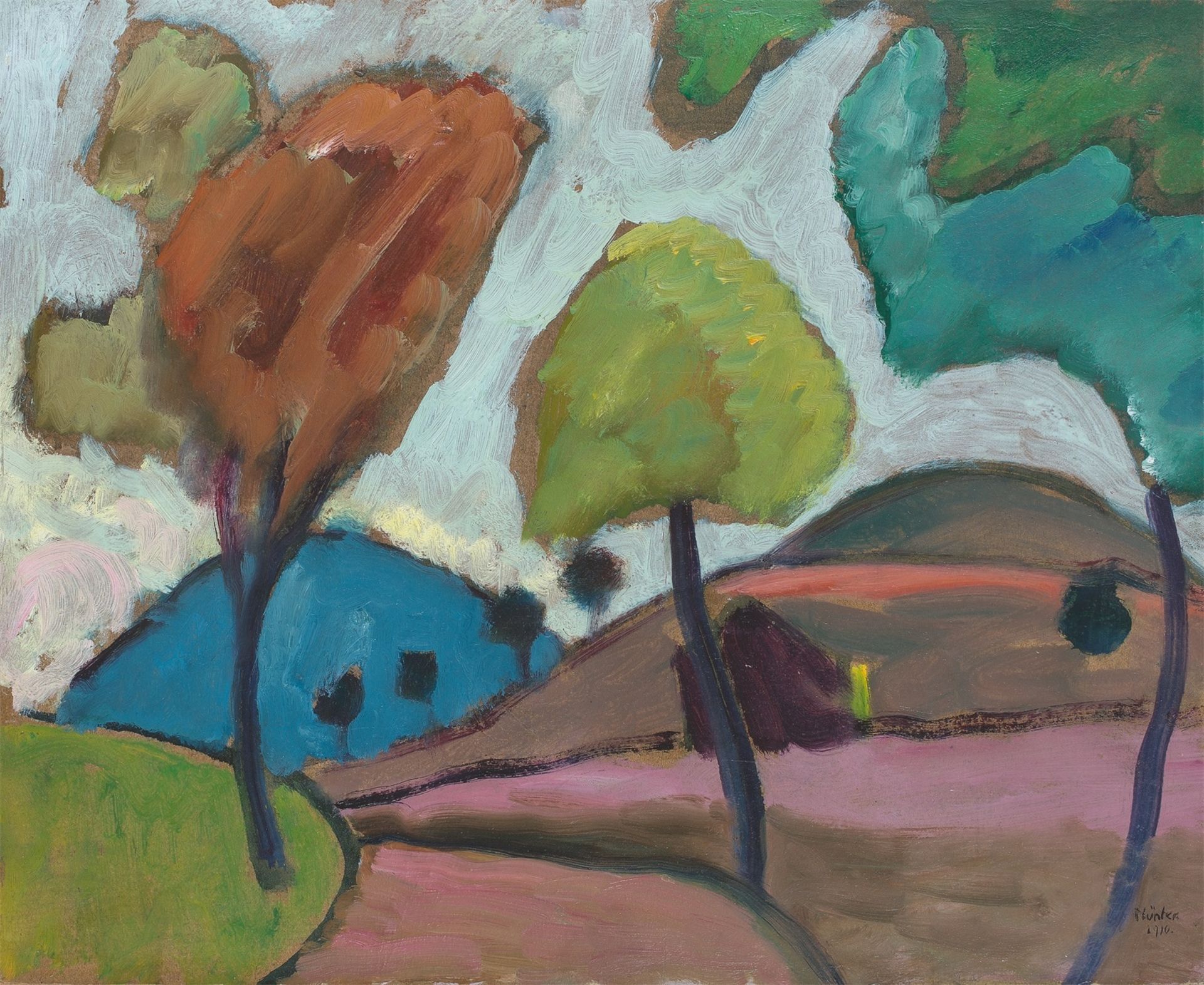 Gabriele Münter. ”Herbstliche Landstraße”. 1910