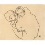 Egon Schiele. „Mother and Child (Mutter und Kind)“. 1918