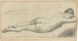 Franz August Schubert. Liegender weiblicher Rückenakt (Teresa Bruni). 1835