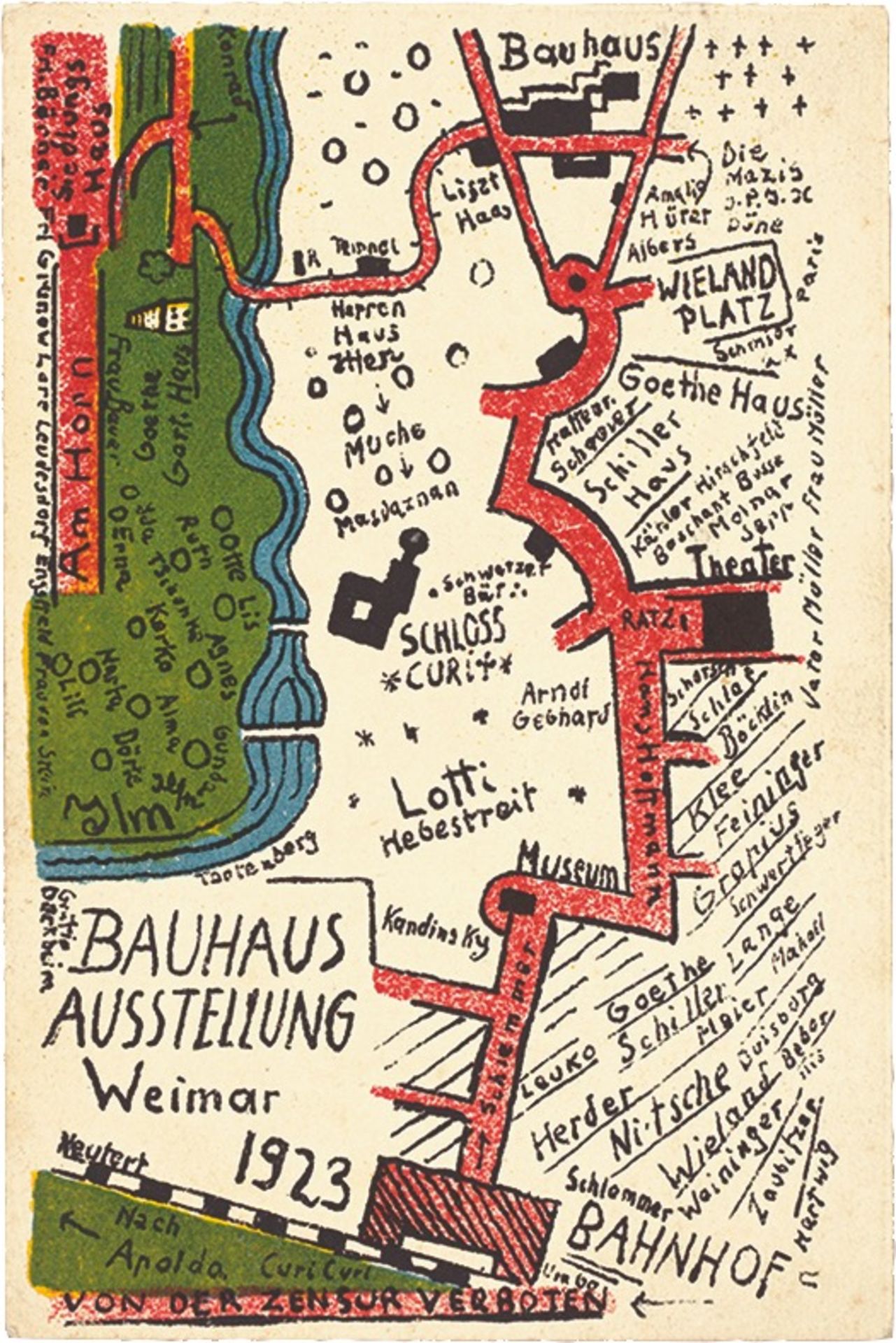 Bauhaus. ”Ausstellung Weimar 1923” – 20 postcards by various Bauhaus artists. 1923 - Image 19 of 20