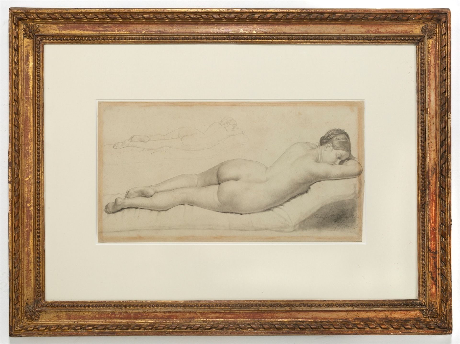 Franz August Schubert. Liegender weiblicher Rückenakt (Teresa Bruni). 1835 - Bild 2 aus 2